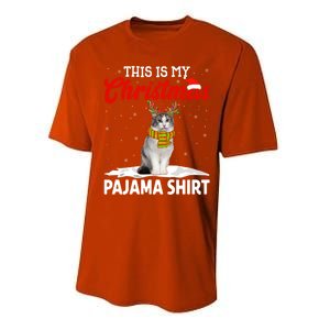 This Is My Christmas Pajama Cool Gift Norwegian Forest Cat Cute Gift Performance Sprint T-Shirt