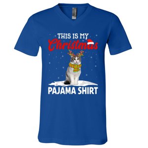 This Is My Christmas Pajama Cool Gift Norwegian Forest Cat Cute Gift V-Neck T-Shirt