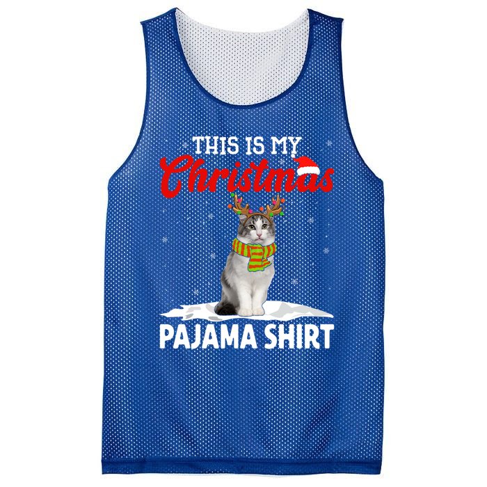 This Is My Christmas Pajama Cool Gift Norwegian Forest Cat Cute Gift Mesh Reversible Basketball Jersey Tank