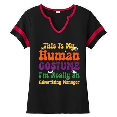 This is My Human Costume I'm Really Halloween Themed Party Ladies Halftime Notch Neck Tee