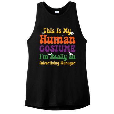 This is My Human Costume I'm Really Halloween Themed Party Ladies PosiCharge Tri-Blend Wicking Tank