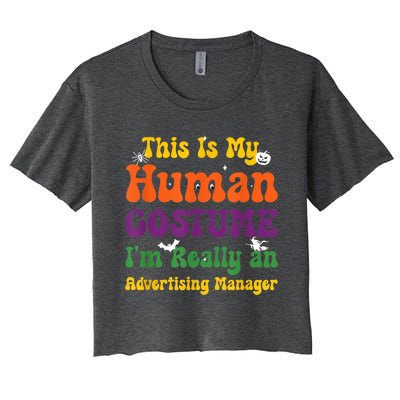 This is My Human Costume I'm Really Halloween Themed Party Women's Crop Top Tee