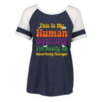 This is My Human Costume I'm Really Halloween Themed Party Enza Ladies Jersey Colorblock Tee