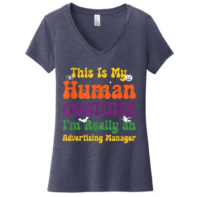 This is My Human Costume I'm Really Halloween Themed Party Women's V-Neck T-Shirt