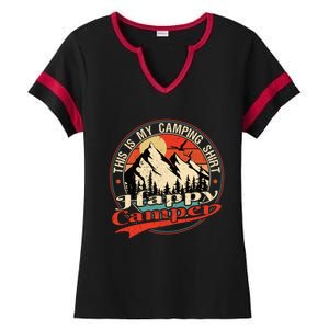 This Is My Camping Cool Gift Happy Camper Cute Gift Ladies Halftime Notch Neck Tee