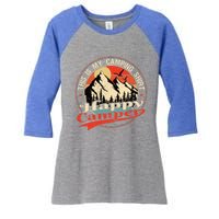 This Is My Camping Cool Gift Happy Camper Cute Gift Women's Tri-Blend 3/4-Sleeve Raglan Shirt