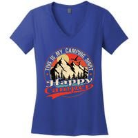 This Is My Camping Cool Gift Happy Camper Cute Gift Women's V-Neck T-Shirt