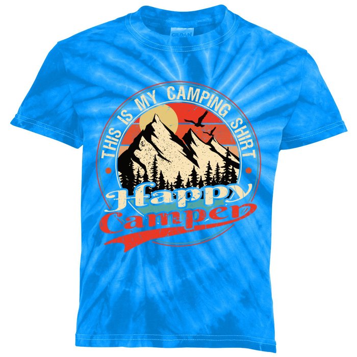 This Is My Camping Cool Gift Happy Camper Cute Gift Kids Tie-Dye T-Shirt