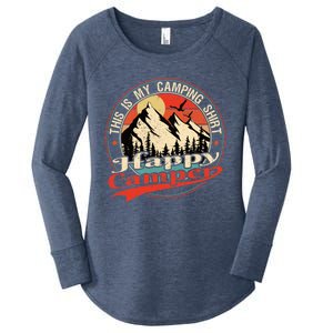 This Is My Camping Cool Gift Happy Camper Cute Gift Women's Perfect Tri Tunic Long Sleeve Shirt