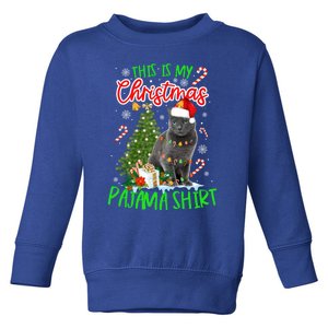 This Is My Christmas Pajama Gift Russian Blue Cat Gift Toddler Sweatshirt