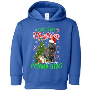 This Is My Christmas Pajama Gift Russian Blue Cat Gift Toddler Hoodie