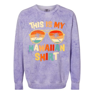 This Is My Hawaiian Tropical Luau Costume Party Hawaii Colorblast Crewneck Sweatshirt