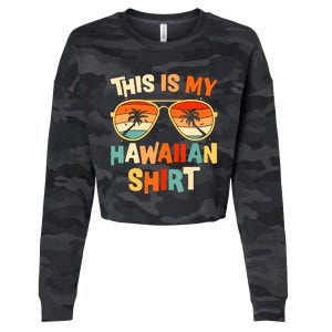 This Is My Hawaiian Tropical Luau Costume Party Hawaii Cropped Pullover Crew