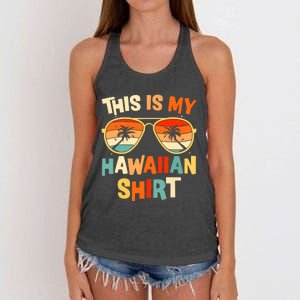 This Is My Hawaiian Tropical Luau Costume Party Hawaii Women's Knotted Racerback Tank