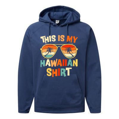 This Is My Hawaiian Tropical Luau Costume Party Hawaii Performance Fleece Hoodie