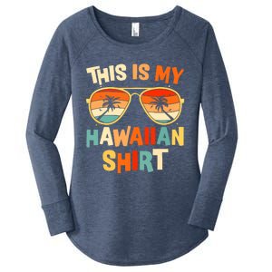 This Is My Hawaiian Tropical Luau Costume Party Hawaii Women's Perfect Tri Tunic Long Sleeve Shirt