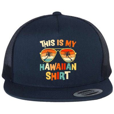 This Is My Hawaiian Tropical Luau Costume Party Hawaii Flat Bill Trucker Hat