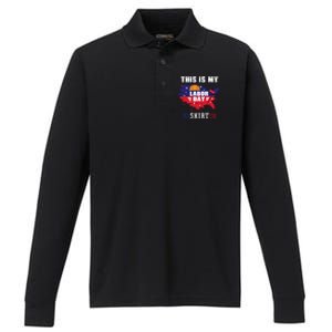 This Is My Labor Day Tee Funny Labor Day Weekend Gift Performance Long Sleeve Polo