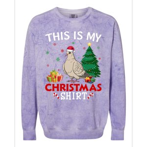 This Is My Mourning Dove Santa Hat Christmas Pajama Cute Gift Colorblast Crewneck Sweatshirt