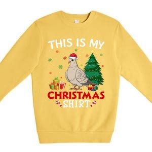 This Is My Mourning Dove Santa Hat Christmas Pajama Cute Gift Premium Crewneck Sweatshirt