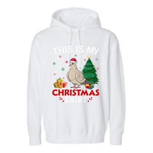 This Is My Mourning Dove Santa Hat Christmas Pajama Cute Gift Garment-Dyed Fleece Hoodie