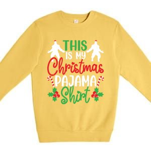 This Is My Bigfoot Christmas Pajamas Funny Gift Premium Crewneck Sweatshirt