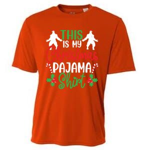 This Is My Bigfoot Christmas Pajamas Funny Gift Cooling Performance Crew T-Shirt