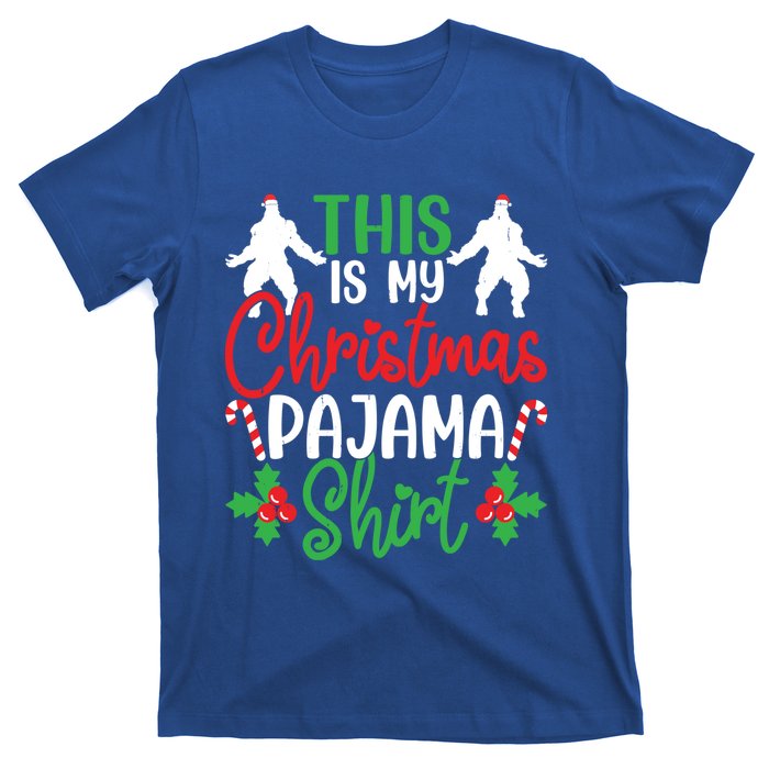 This Is My Bigfoot Christmas Pajamas Funny Gift T-Shirt