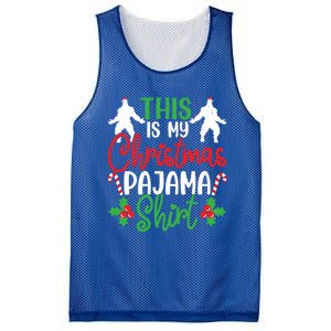 This Is My Bigfoot Christmas Pajamas Funny Gift Mesh Reversible Basketball Jersey Tank