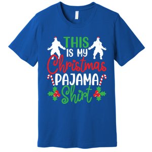 This Is My Bigfoot Christmas Pajamas Funny Gift Premium T-Shirt