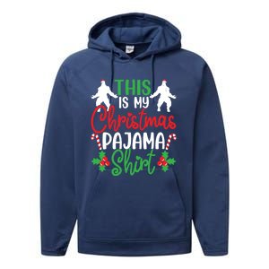 This Is My Bigfoot Christmas Pajamas Funny Gift Performance Fleece Hoodie