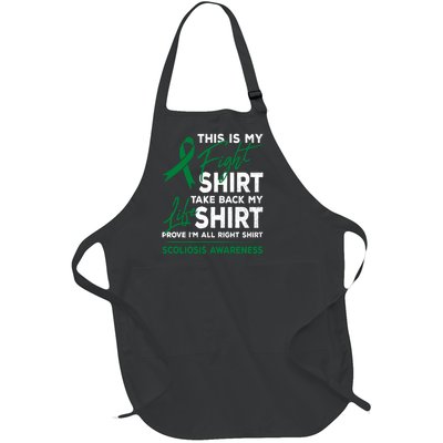 This Is My Fight Scoliosis Awareness Scoliotic Warrior Full-Length Apron With Pockets