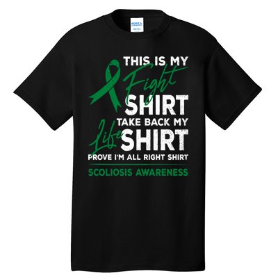 This Is My Fight Scoliosis Awareness Scoliotic Warrior Tall T-Shirt