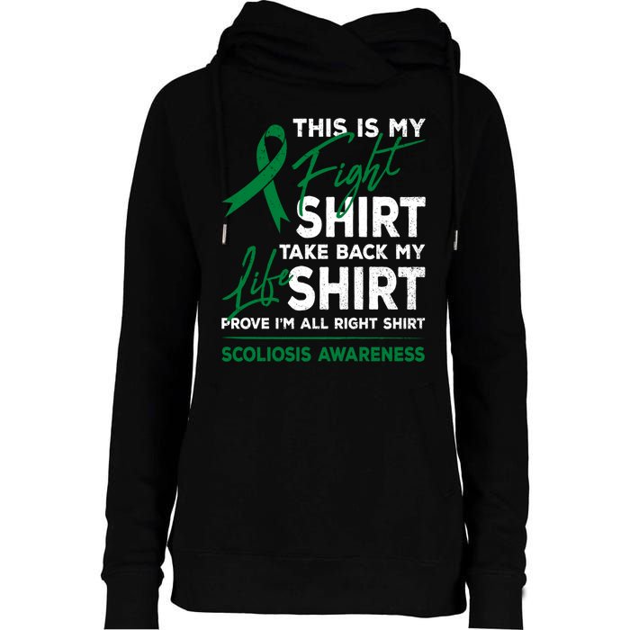 This Is My Fight Scoliosis Awareness Scoliotic Warrior Womens Funnel Neck Pullover Hood