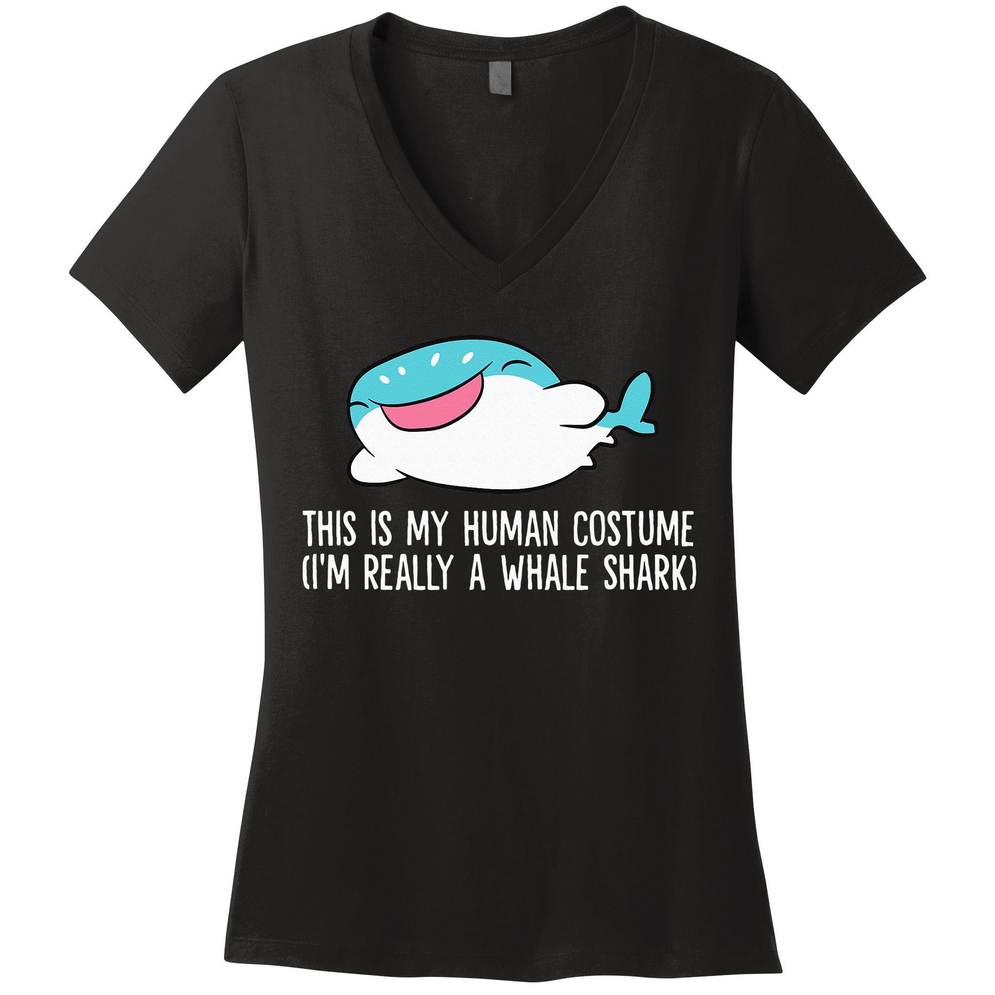 This Is My Human Costume I'm Really A Whale Shark Women's V-Neck T-Shirt