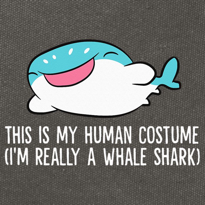 This Is My Human Costume I'm Really A Whale Shark Cotton Canvas Backpack