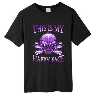 This Is My Happy Face Halloween Purple Skull Tall Fusion ChromaSoft Performance T-Shirt