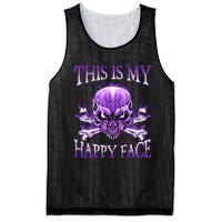 This Is My Happy Face Halloween Purple Skull Mesh Reversible Basketball Jersey Tank