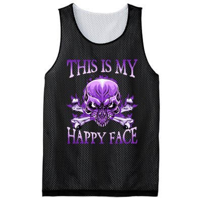 This Is My Happy Face Halloween Purple Skull Mesh Reversible Basketball Jersey Tank