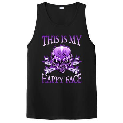 This Is My Happy Face Halloween Purple Skull PosiCharge Competitor Tank