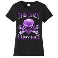 This Is My Happy Face Halloween Purple Skull Women's T-Shirt