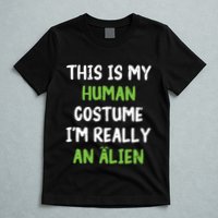 This Is My Human Costume Im Really An Alien Lazy Costume T-Shirt