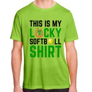 This Is My Lucky Softball Gift Sport Game St Patrick's Day Gift Adult ChromaSoft Performance T-Shirt