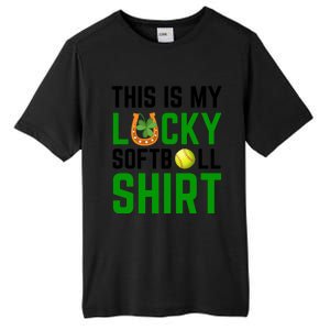 This Is My Lucky Softball Gift Sport Game St Patrick's Day Gift Tall Fusion ChromaSoft Performance T-Shirt