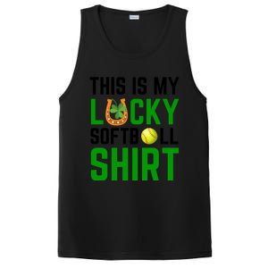 This Is My Lucky Softball Gift Sport Game St Patrick's Day Gift PosiCharge Competitor Tank