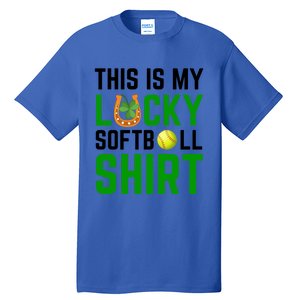 This Is My Lucky Softball Gift Sport Game St Patrick's Day Gift Tall T-Shirt