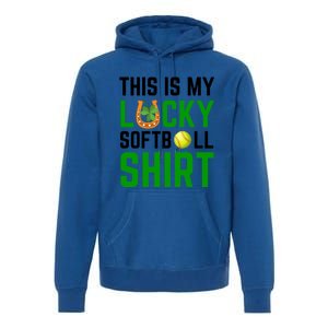 This Is My Lucky Softball Gift Sport Game St Patrick's Day Gift Premium Hoodie