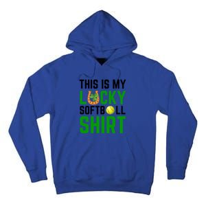 This Is My Lucky Softball Gift Sport Game St Patrick's Day Gift Tall Hoodie