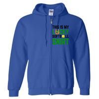 This Is My Lucky Softball Gift Sport Game St Patrick's Day Gift Full Zip Hoodie