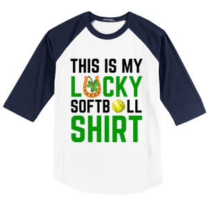 This Is My Lucky Softball Gift Sport Game St Patrick's Day Gift Baseball Sleeve Shirt